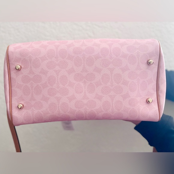 NWT Coach Rowan Large Satchel Bag In Signature in Powder Pink CEA19 - Picture 7 of 11